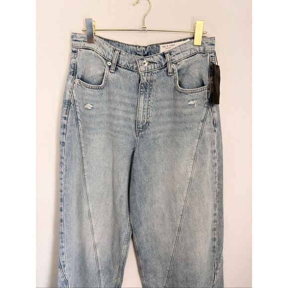 RAG & BONE The Serena High Rise Splice Relaxed Paneled Fit Jeans Size 30 NWT - Picture 4 of 6